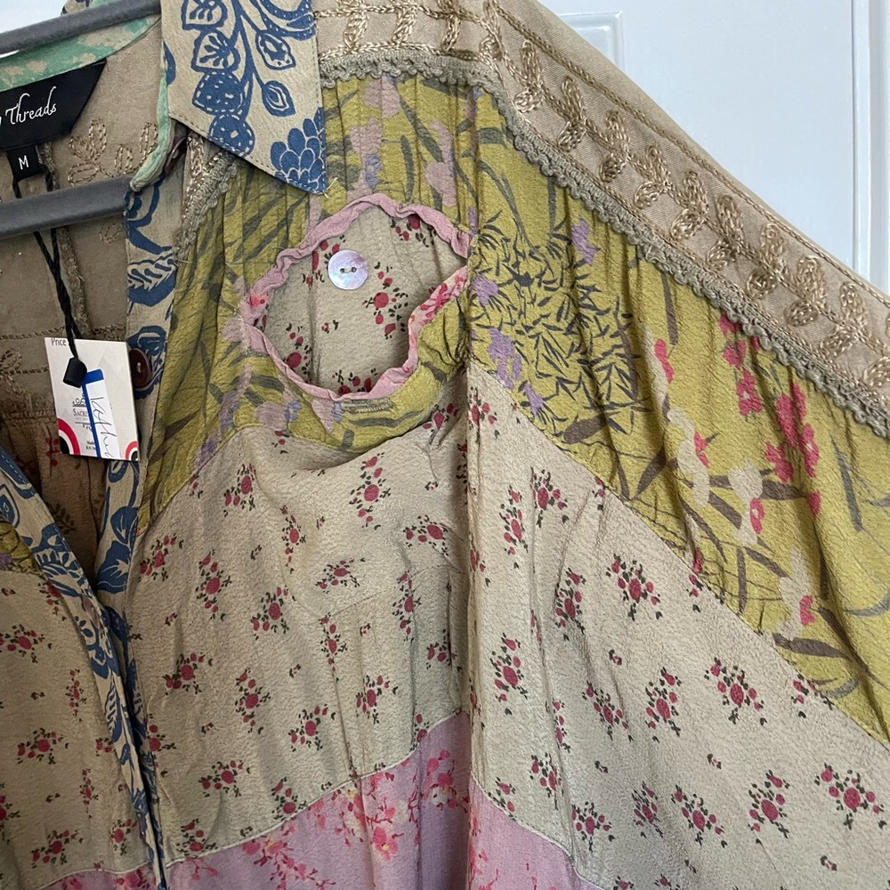 Young Threads Multi Patch Boho Blouse New With Ta… - image 4